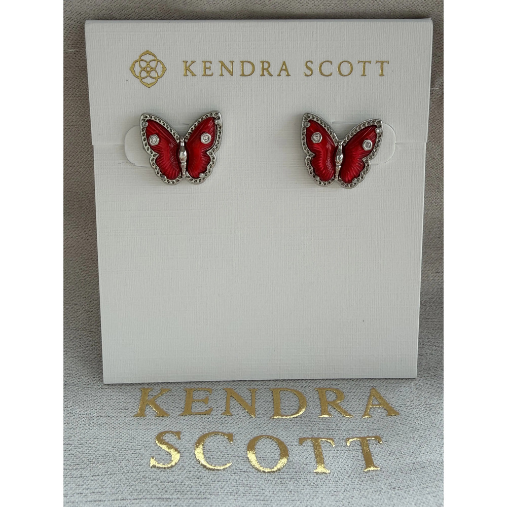 Kendra Scott Red Butterfly Earrings